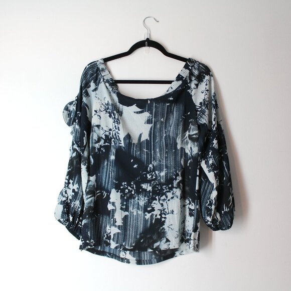 Alberto Makali on-off the shoulders blouse top size M split with ties sleeves - Picture 2 of 10